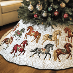 Farmhouse Horse Quilted Tree Skirt Holiday Tree Skirt Must-Have