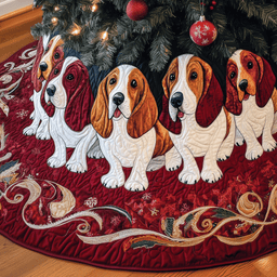 Basset Hound Quilted Tree Skirt A Cozy Addition To Holiday Decor