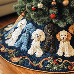 Adorable Poodle Quilted Tree Skirt Brings Joy And Warmth To Every Christmas Tree