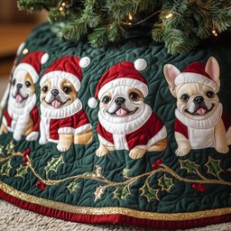 Adorable Frenchie Quilted Tree Skirt Unique Gift For Beagle Lovers