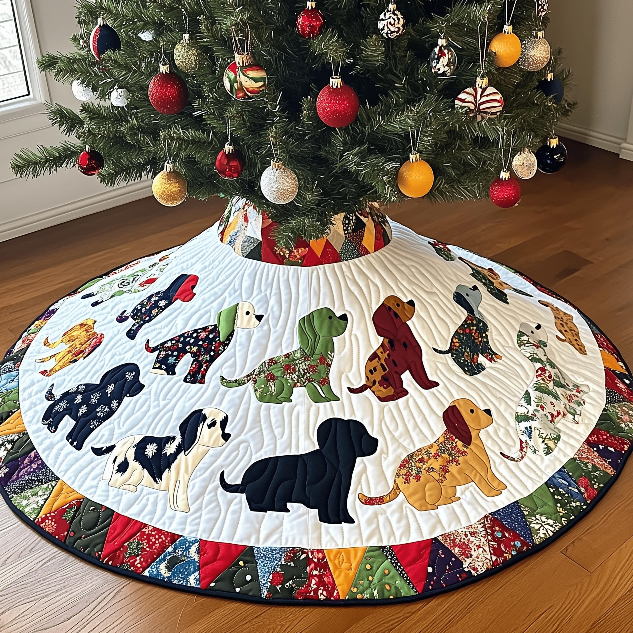 Christmas Beagle Quilted Tree Skirt Best New Year Gift Merch