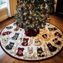Bulldog Quilted Tree Skirt Thoughtful Gift Merch For Dad