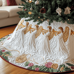 Christmas Angel Quilted Tree Skirt Halloween Merch Gift