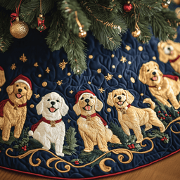 Christmas Golden Retriever Quilted Tree Skirt Memorable Graduation Gift Merch