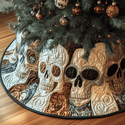 Christmas Mystique Skull Quilted Tree Skirt Heartwarming Father�s Day Gift Merch