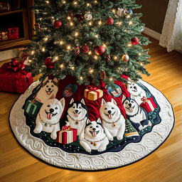 Christmas Husky Quilted Tree Skirt Perfect Tree Skirt Decoration Merch