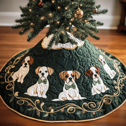 Christmas Boxer Quilted Tree Skirt Special Birthday Gift Merch