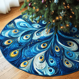 Christmas Peacock Quilted Tree Skirt Heartwarming Father�s Day Gift Merch