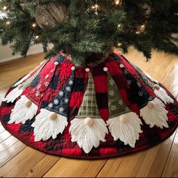 Christmas Gnome Quilted Tree Skirt Joyful Home Merch Collection