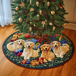 Christmas Golden Retriever Quilted Tree Skirt Lovely Mother�s Day Gift Merch