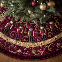 Christmas Nutcracker Quilted Tree Skirt Perfect Gift Merch For Her