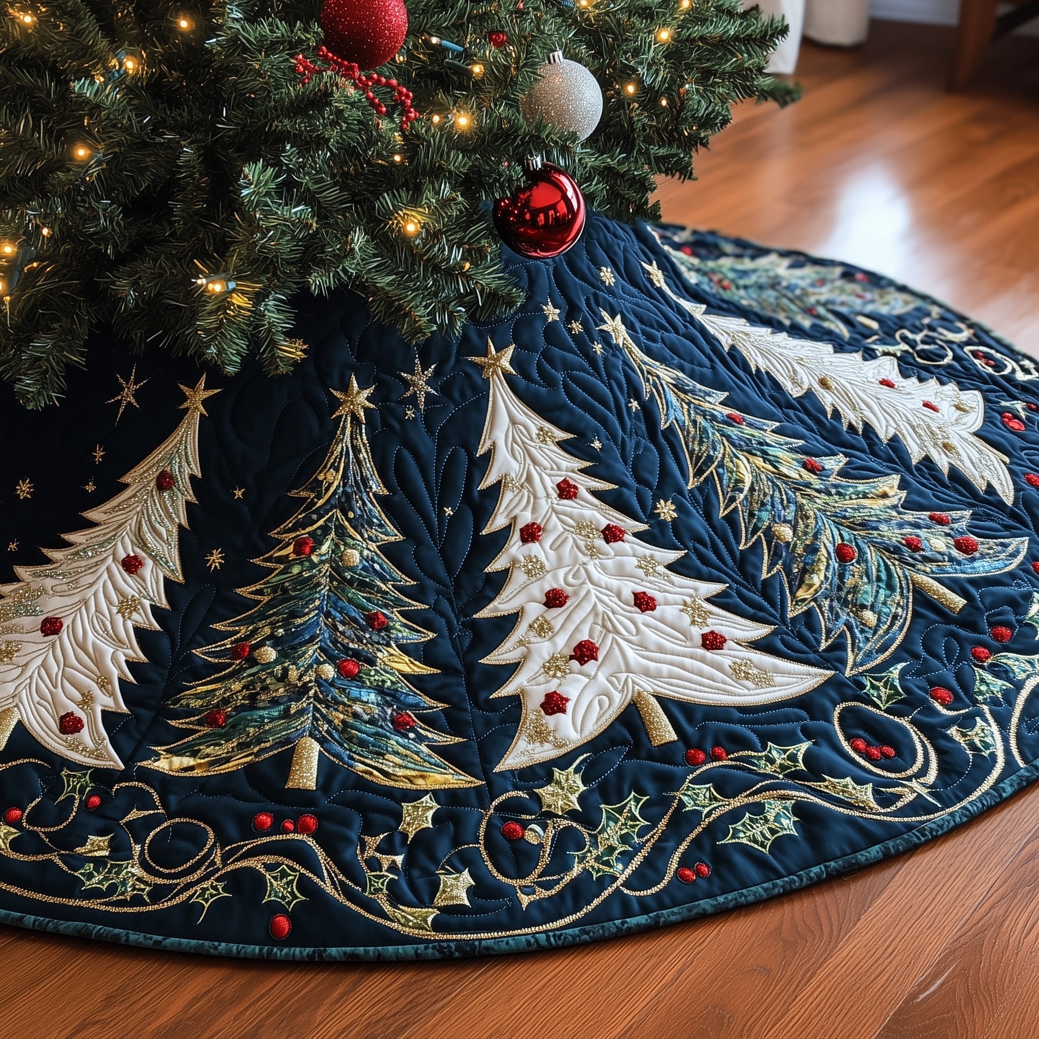 Christmas Tree Quilted Tree Skirt Memorable Graduation Gift Merch