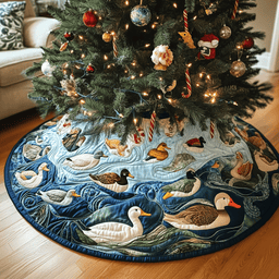 Farmhouse Duck Quilted Tree Skirt Heartwarming Family Gathering Merch