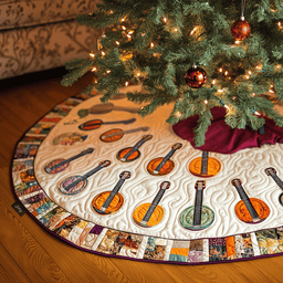 Classical Banjo Quilted Tree Skirt Beautiful Christmas Tree Skirt Merch