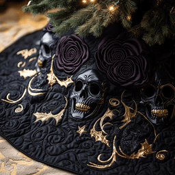 Christmas Skull Quilted Tree Skirt Perfect Tree Skirt Decoration Merch