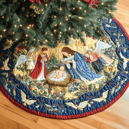 Christs Arrival Quilted Tree Skirt Holiday Merch Gift