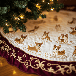 Corgi Quilted Tree Skirt Holiday Gift Merch