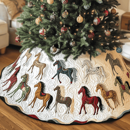 Farmhouse Horse Quilted Tree Skirt Beautiful Christmas Tree Skirt Merch