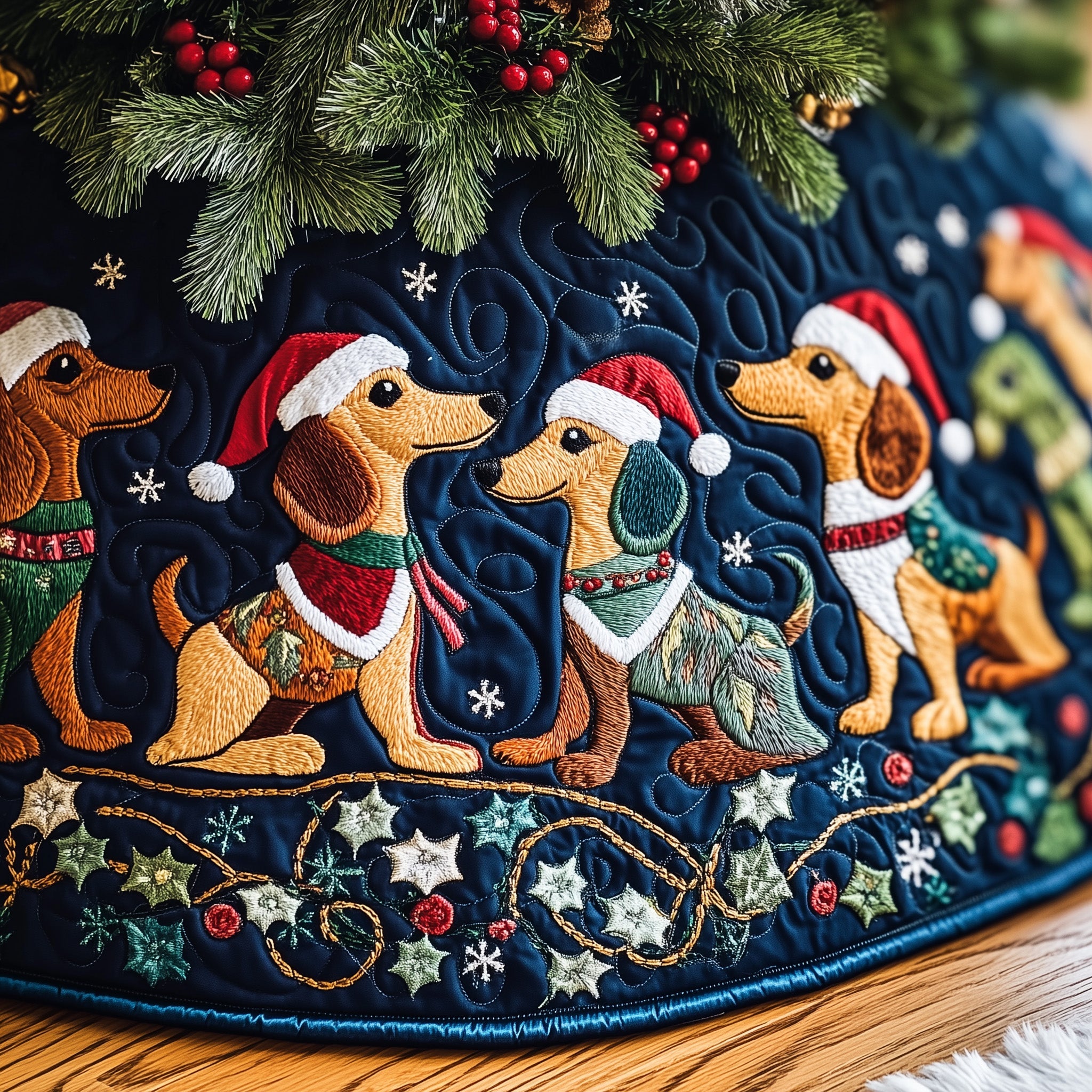 Dachshund Charm Quilted Tree Skirt Thoughtful Valentine�s Day Gift Merch