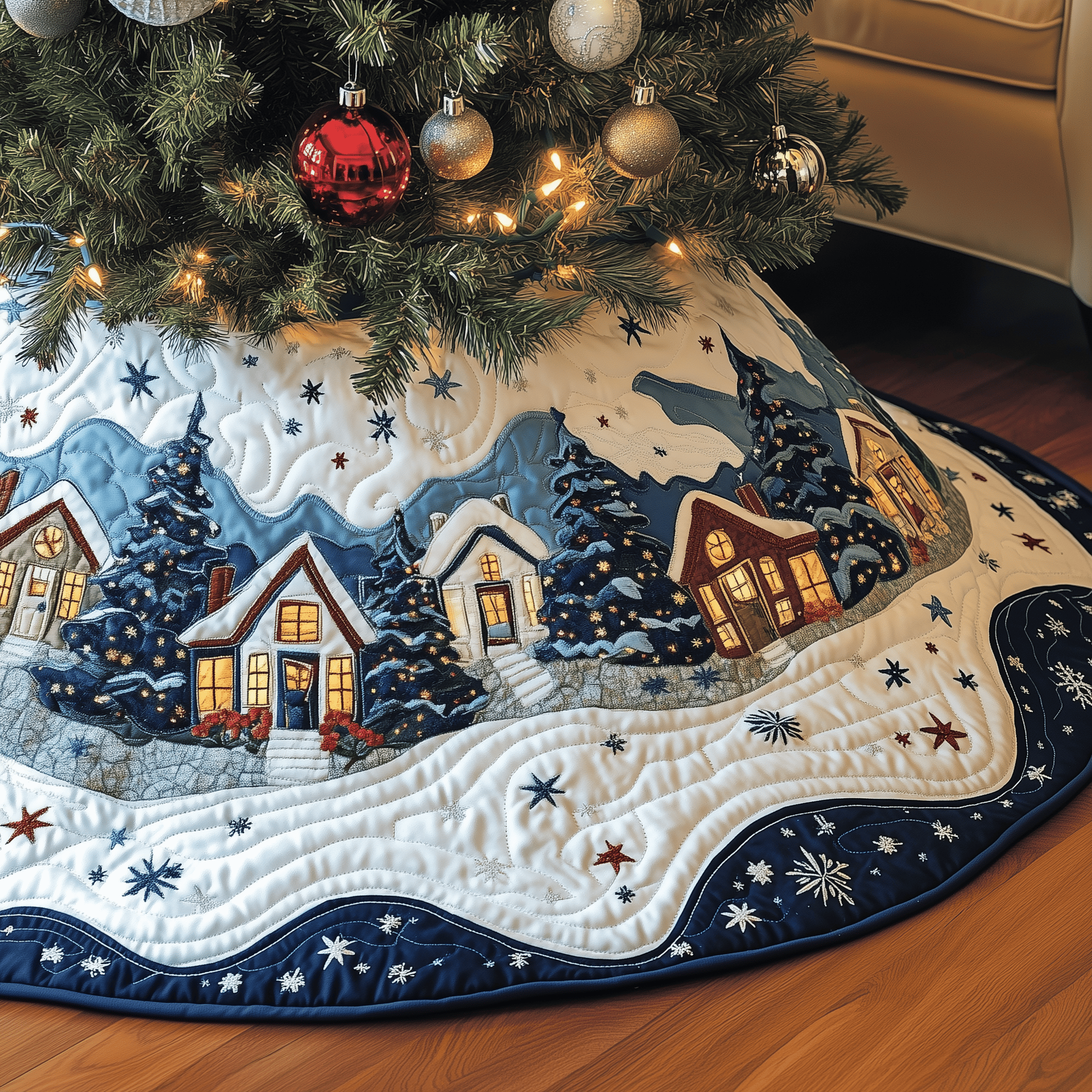 Christmas Village Quilted Tree Skirt Must-Have Holiday Decor Merch