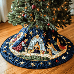 Faith God Quilted Tree Skirt Magical Christmas Spirit Merch