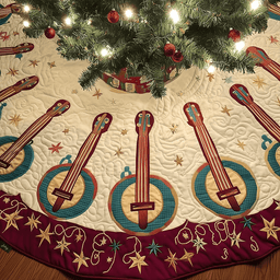 Festive Banjo Quilted Tree Skirt Perfect Gift Merch For Her