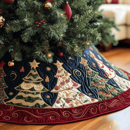 Christmas Tree Quilted Tree Skirt Elegant Christmas Tree Decor Merch
