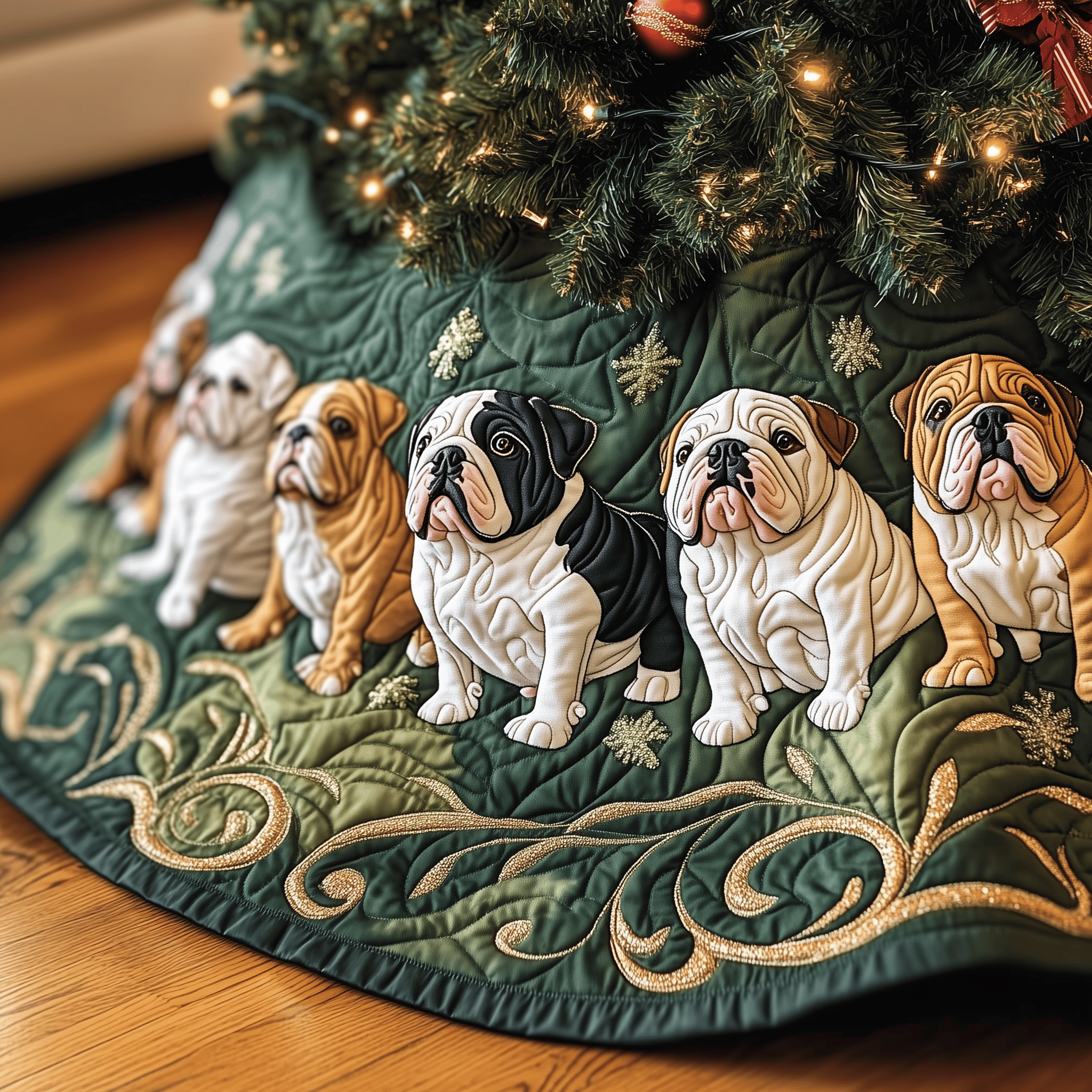 English Bulldog Quilted Tree Skirt Memorable Graduation Gift Merch