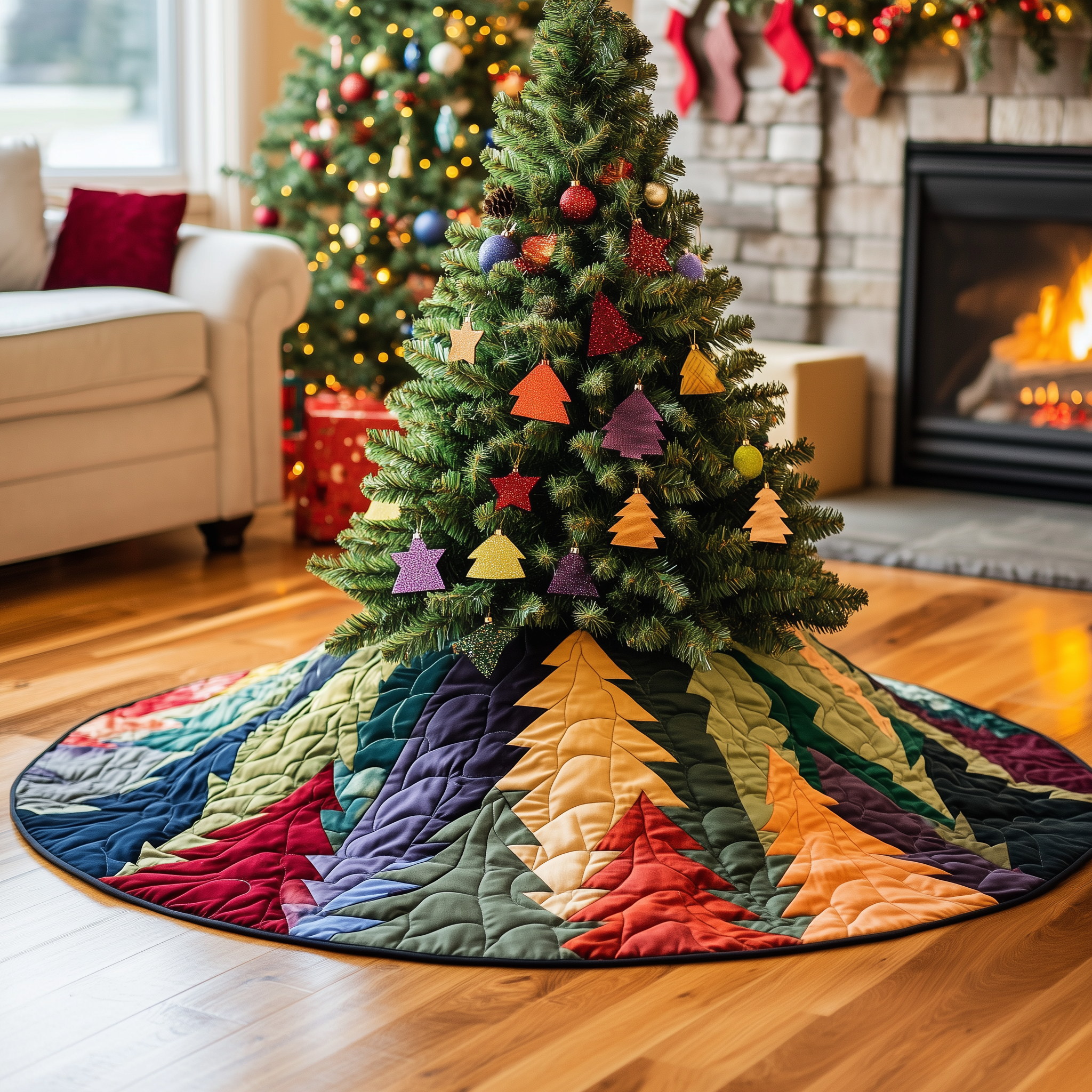 Holiday Tree Christmas Quilted Tree Skirt Heartfelt Gift Merch For Mom