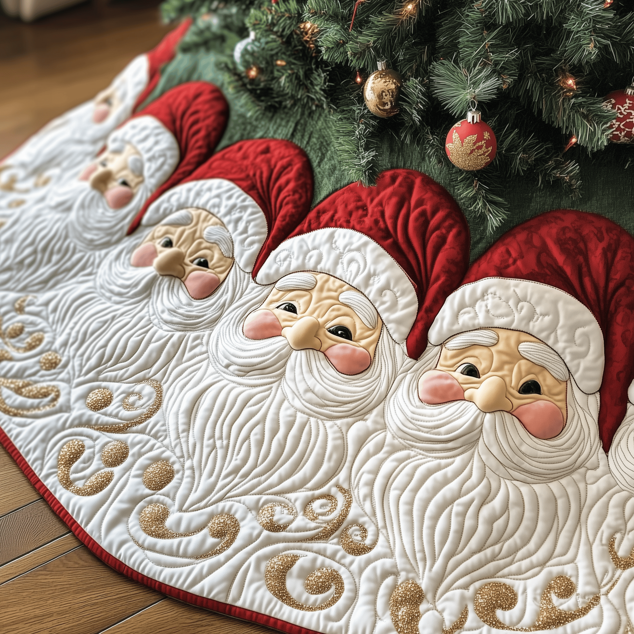 Santa Claus Quilted Tree Skirt Thoughtful Valentine�s Day Gift Merch