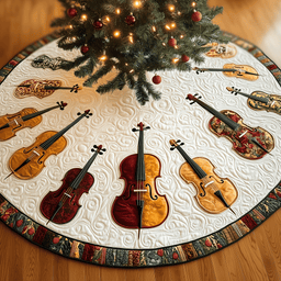 Festive Cello Quilted Tree Skirt Heartwarming Father�s Day Gift Merch