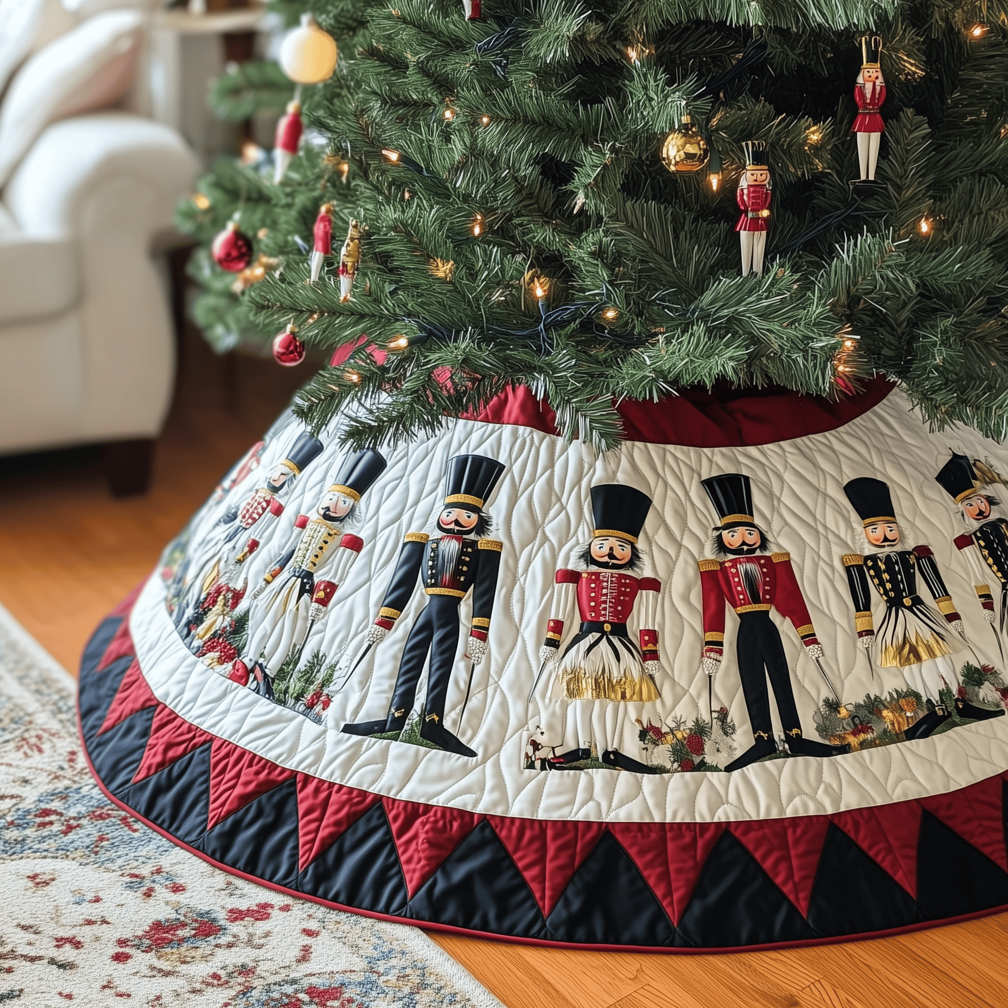 Nutcracker Quilted Tree Skirt Heartwarming Father�s Day Gift Merch
