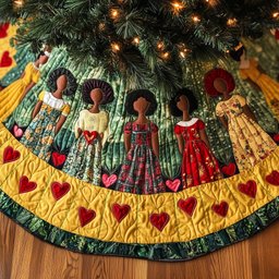 Golden Glow Quilted Tree Skirt Charming Thanksgiving Gift Merch
