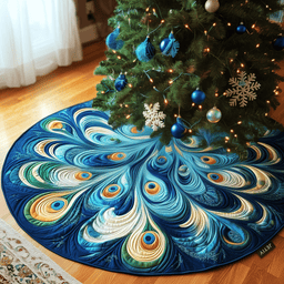 Peacock Quilted Tree Skirt Lovely Mother�s Day Gift Merch
