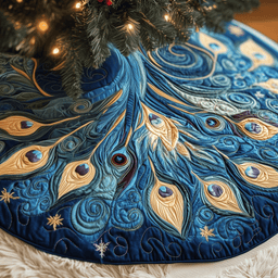 Peacock Quilted Tree Skirt Heartwarming Father�s Day Gift Merch(1)