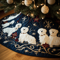 Westie Quilted Tree Skirt Adorable Easter Gift Merch