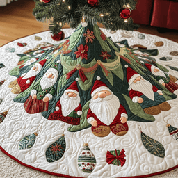 Gnome Quilted Tree Skirt Holiday Tree Skirt Must-Have