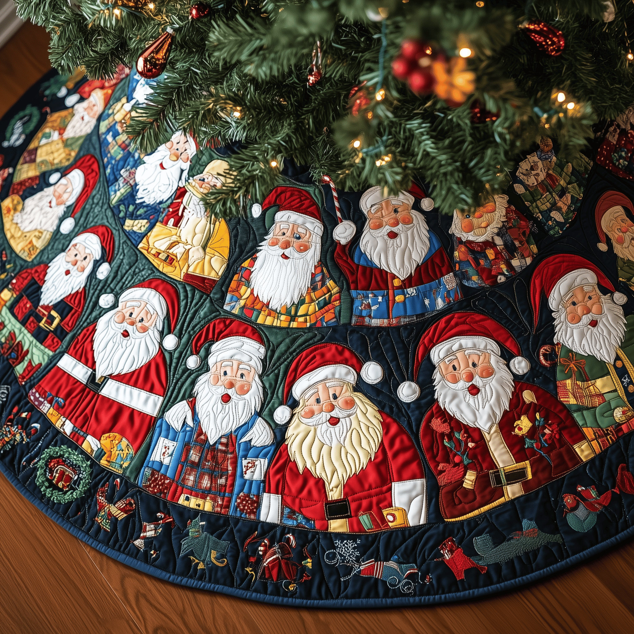 Santa Clause Quilted Tree Skirt Memorable Graduation Gift Merch