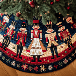 Nutcracker Quilted Tree Skirt Special Birthday Gift Merch
