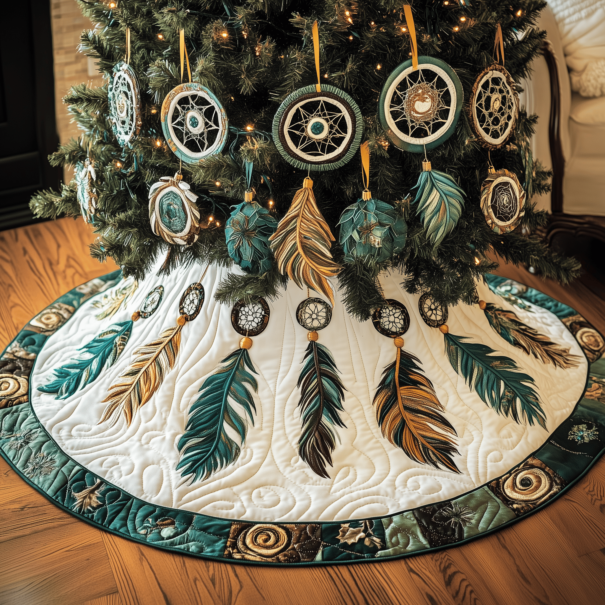 Southwest Dreamcatchers Quilted Tree Skirt Adorable Easter Gift Merch