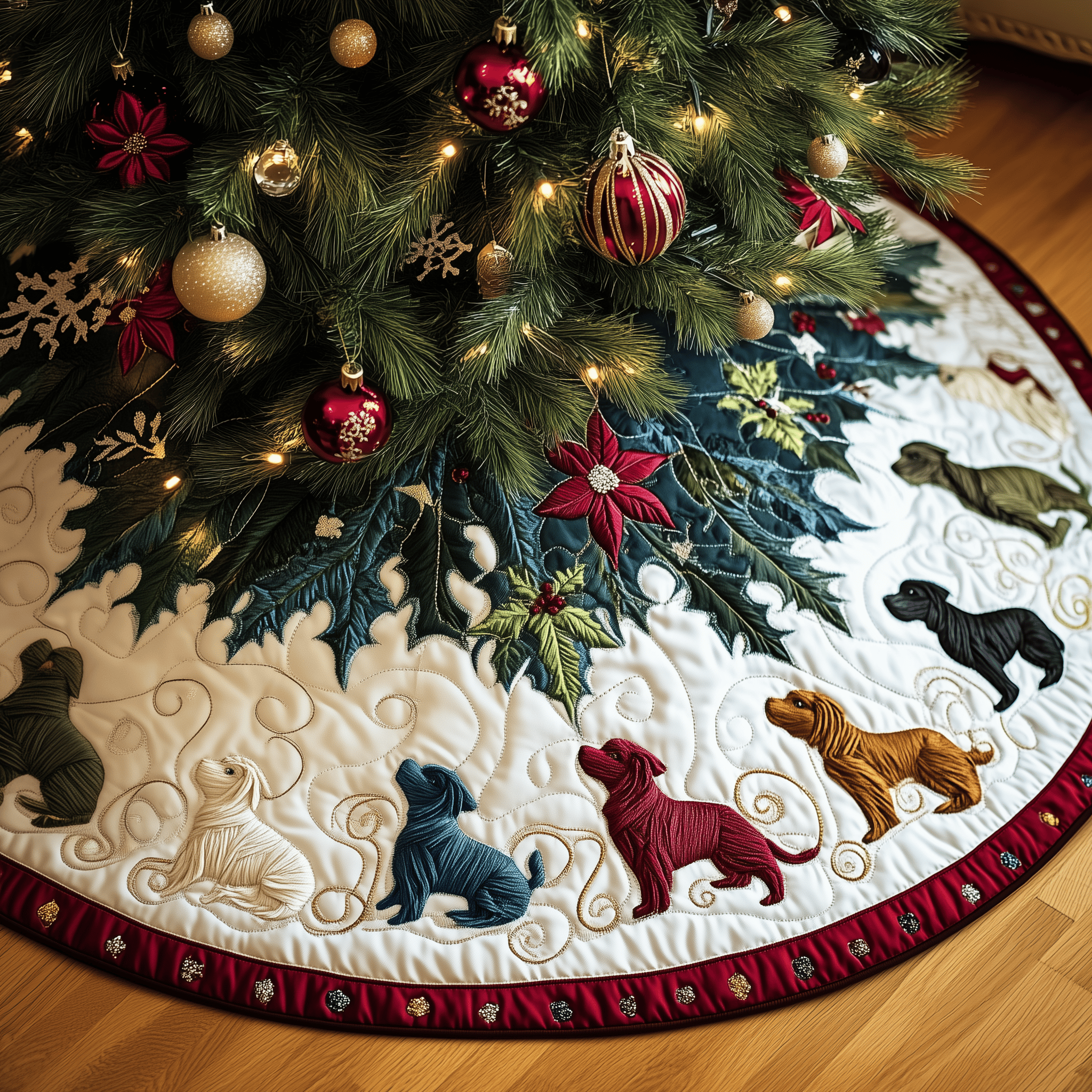 West Highland Terrie Quilted Tree Skirt Heartwarming Father�s Day Gift Merch