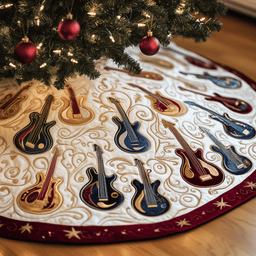 Guitar Bass Quilted Tree Skirt Meaningful Anniversary Gift Merch