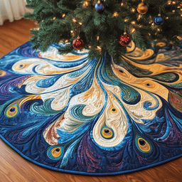 Peacock Quilted Tree Skirt Lovely Mother�s Day Gift Merch(1)