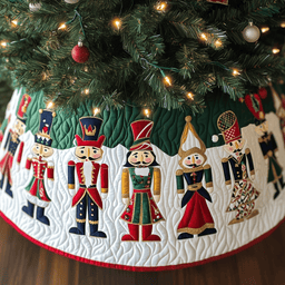 Nutcrackers Quilted Tree Skirt Joyful Holiday Season Gift Merch