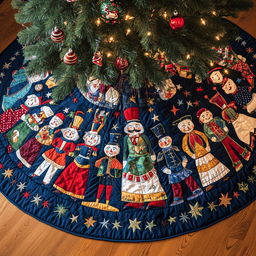 Grumpy Sleepy Nutcrackers Quilted Tree Skirt Heartwarming Father�s Day Gift Merch