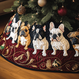 Festive Bulldog Quilted Tree Skirt Perfect Tree Skirt Decoration Merch