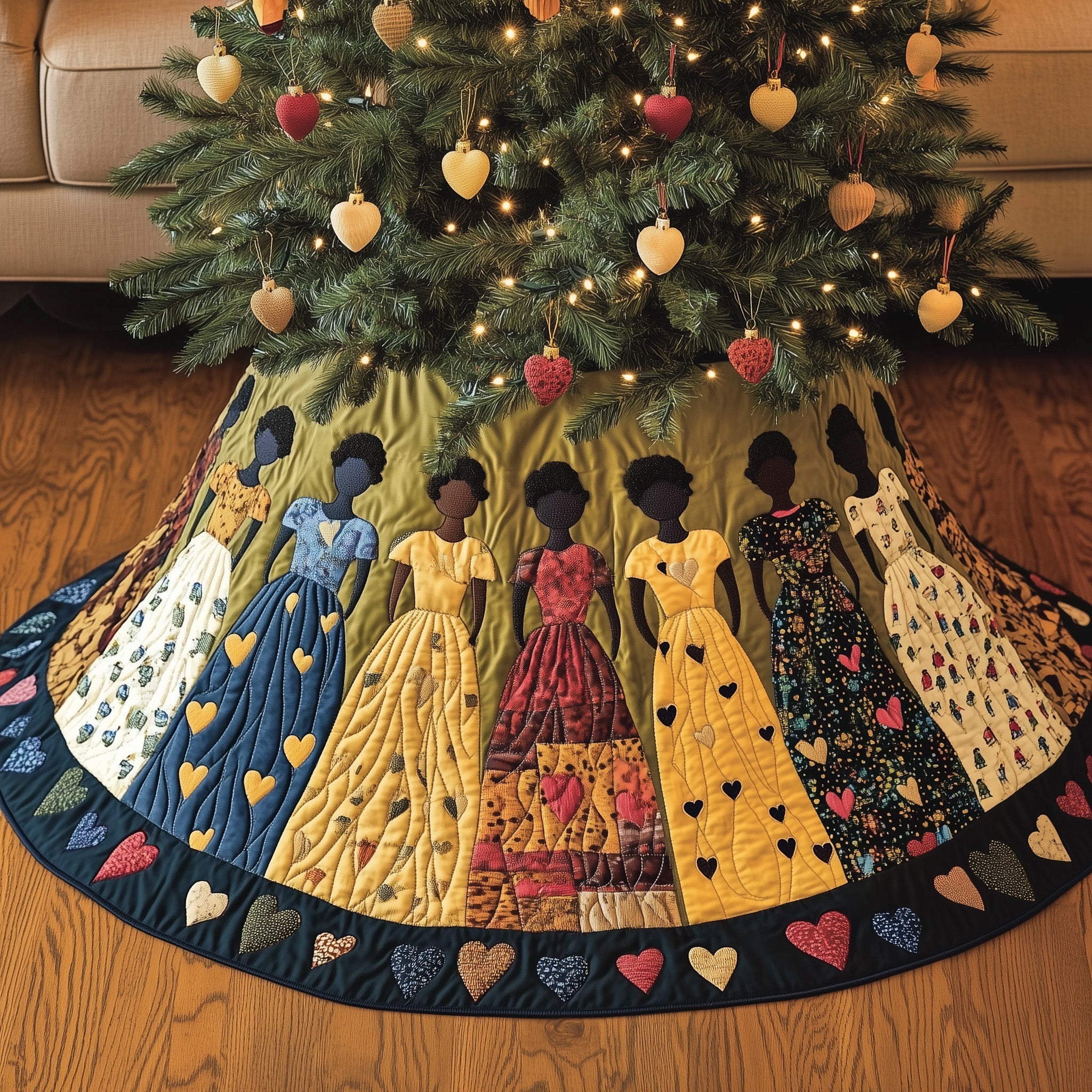 Radiant Queens Quilted Tree Skirt Cozy Tree Skirt For Holiday Decor