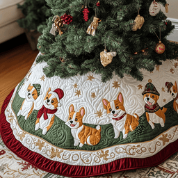 Joyful Christmas Corgi Quilted Tree Skirt Thoughtful Valentine�s Day Gift Merch