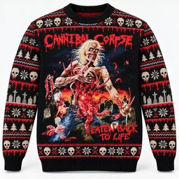 Cannibal Corpse Merch Eaten Back To Life Zombie Christmas Ugly Sweater Metal Fans Gift