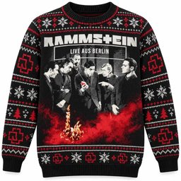 Rammstein Merch Live Aus Berlin Band Portrait Flames Christmas Ugly Sweater Metal Fans Gift
